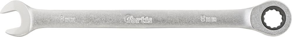 картинка Рожковый накидной ключ с храповым механизмом, FORTIS 4317784773577 (размах челюсти - 19 мм / задний угол поворота - 5 ° / общая длина - 250 мм / количество зубов - 72) от магазина "Элит-инструмент"