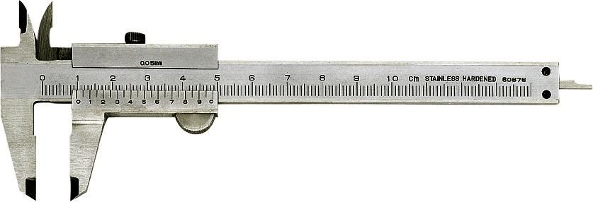 Карманные штангенциркули, маленькие, FORTIS 4317784717540 (диапазон измерения - 100 мм / длина челюсти - 25 мм / дизайн - Locking screw / глубиномер - Square / нижний нониус - 0,02 мм)