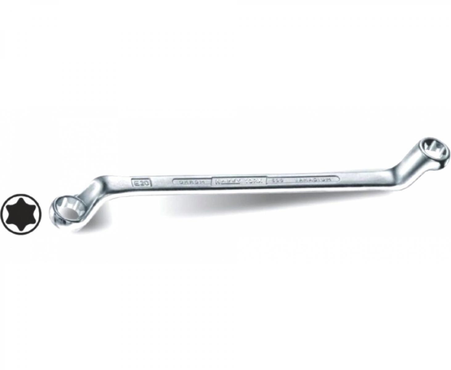 картинка Ключ гаечный двусторонний накидной TORX 12,9х14,76 мм Hazet 630-E14xE16 от магазина "Элит-инструмент"