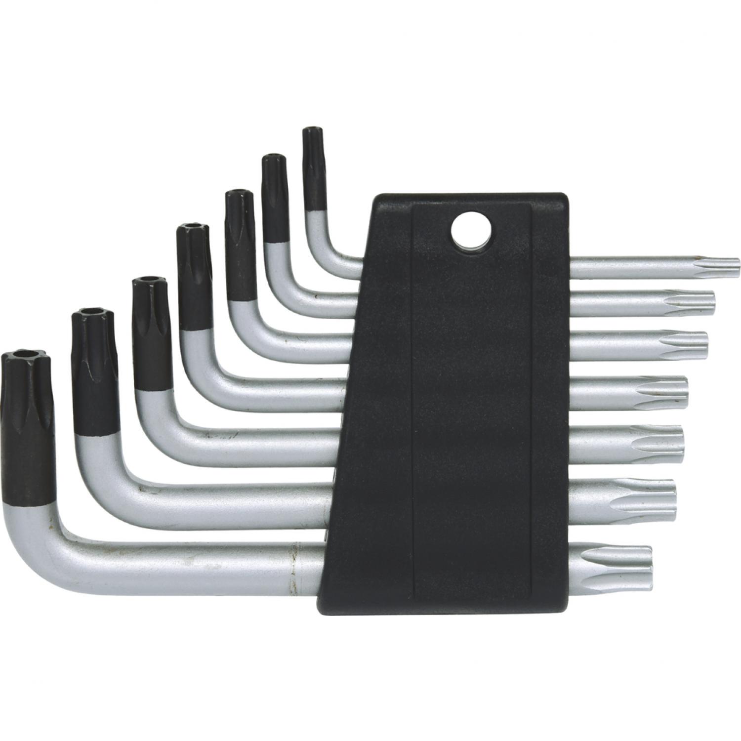 Комплект угловых штифтовых ключей с профилем Torx и отверстием, коротких, 7 шт, TB10-TB40