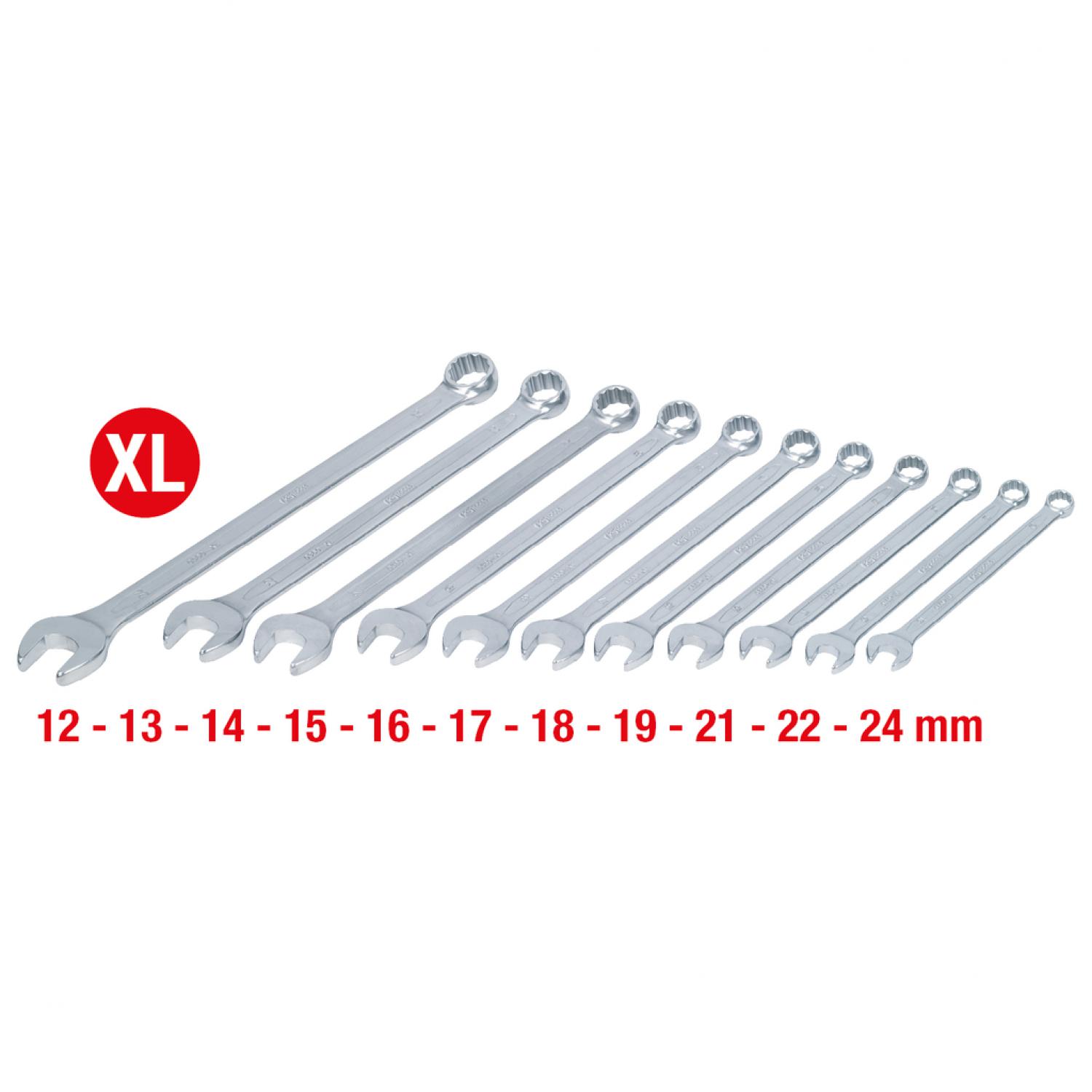 Комплект комбинированных ключей, XL, 11 шт, 12-24 мм