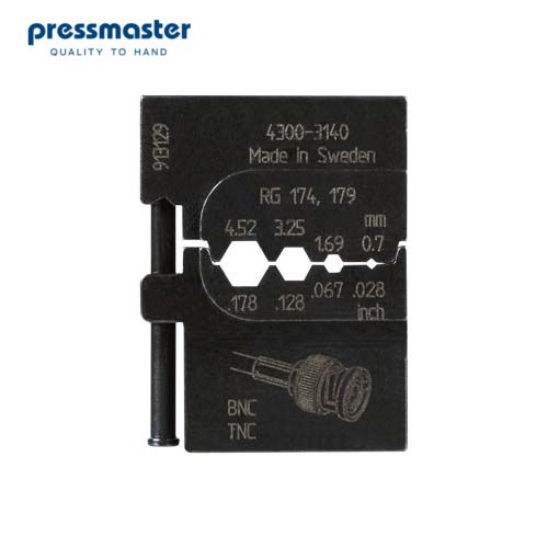 PM-4300-3140 Матрица для опрессовки коаксиального кабеля: RG 174,179 (0.7 мм, 1.69 мм, 3.26 мм, 4.52 мм)