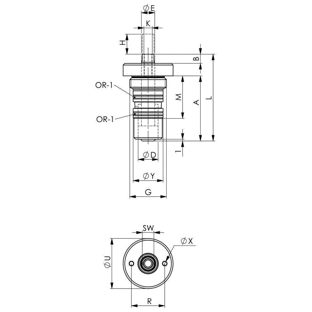картинка Цилиндр с резьбой АМF 320531 от магазина "Элит-инструмент"