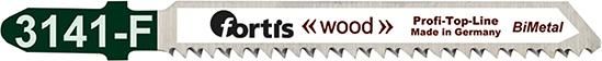 Полотно для лобзика по твердой древесине, 50/1,9, FORTIS 4317784772891 (длина резки - 50 мм / высота стрижки - 1,5-15 мм / шаг зубьев - 1,9 мм / содержание - 5 шт)