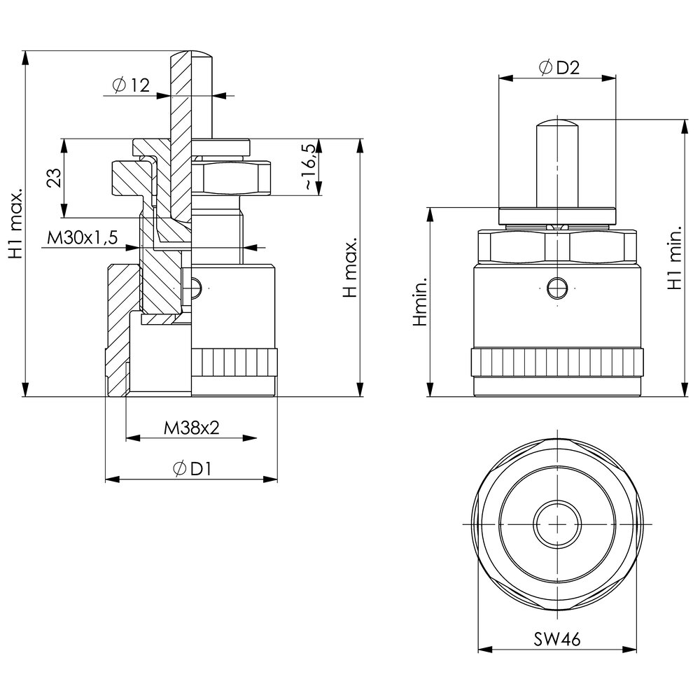 картинка Винтовой домкрат для установки высоты АМF 86512 от магазина "Элит-инструмент"
