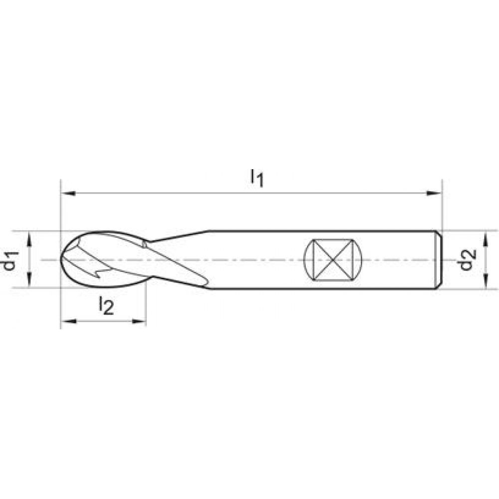 картинка Радиусная фреза короткая WN цельный твердосплавный хвостовик TiALN HB Z2 5 мм FORMAT 2413 0500 Fplus от магазина "Элит-инструмент"