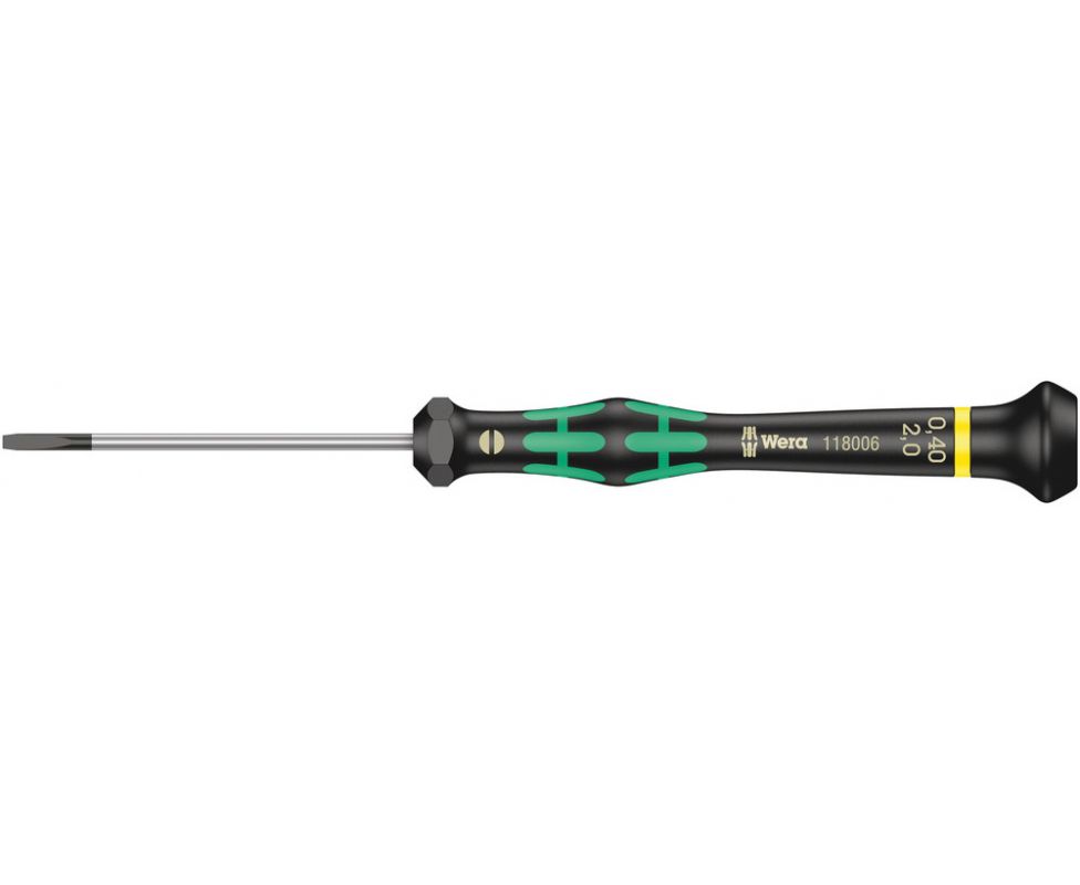 картинка Отвертка Wera Kraftform Micro для электронщика 2035 WE-118008 0.40 x 2.5 x 80 шлицевая от магазина "Элит-инструмент"