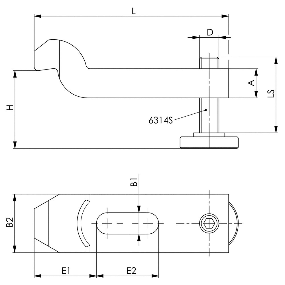 картинка Коленчатый зажим с регулировочным опорным винтом АМF 71266 от магазина "Элит-инструмент"
