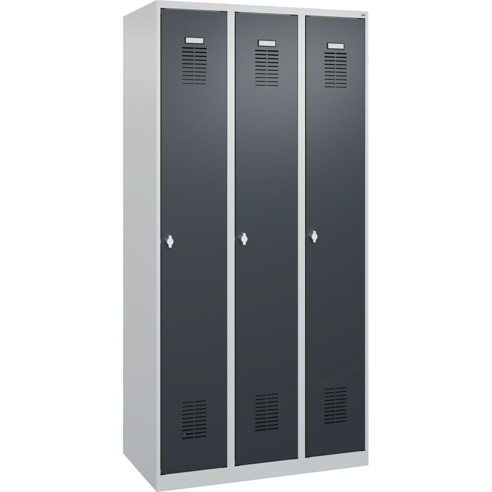 картинка Гардероб BASIC Ш900xГ500xВ1850 мм RAL 7035/7016, 3 отделения 3037 2532 Fplus от магазина "Элит-инструмент"