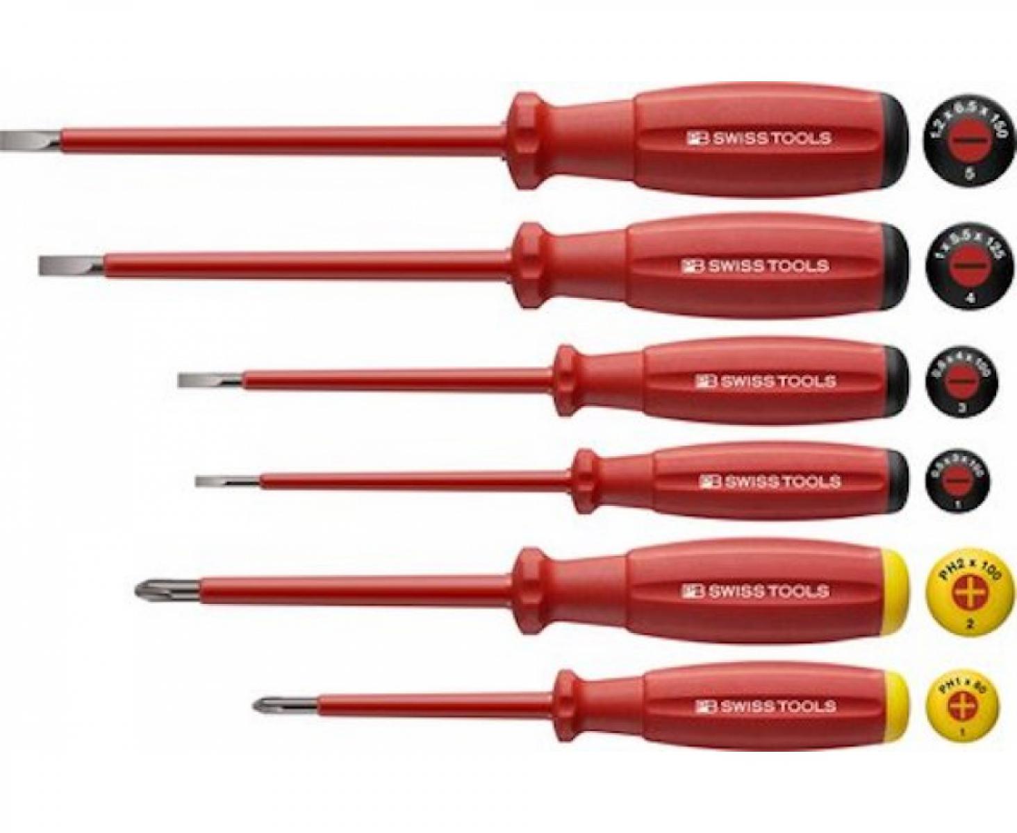 картинка Набор диэлектрических отверток SwissGrip SL PH PB Swiss Tools PB 58542.CN 6 шт. в блистере от магазина "Элит-инструмент"