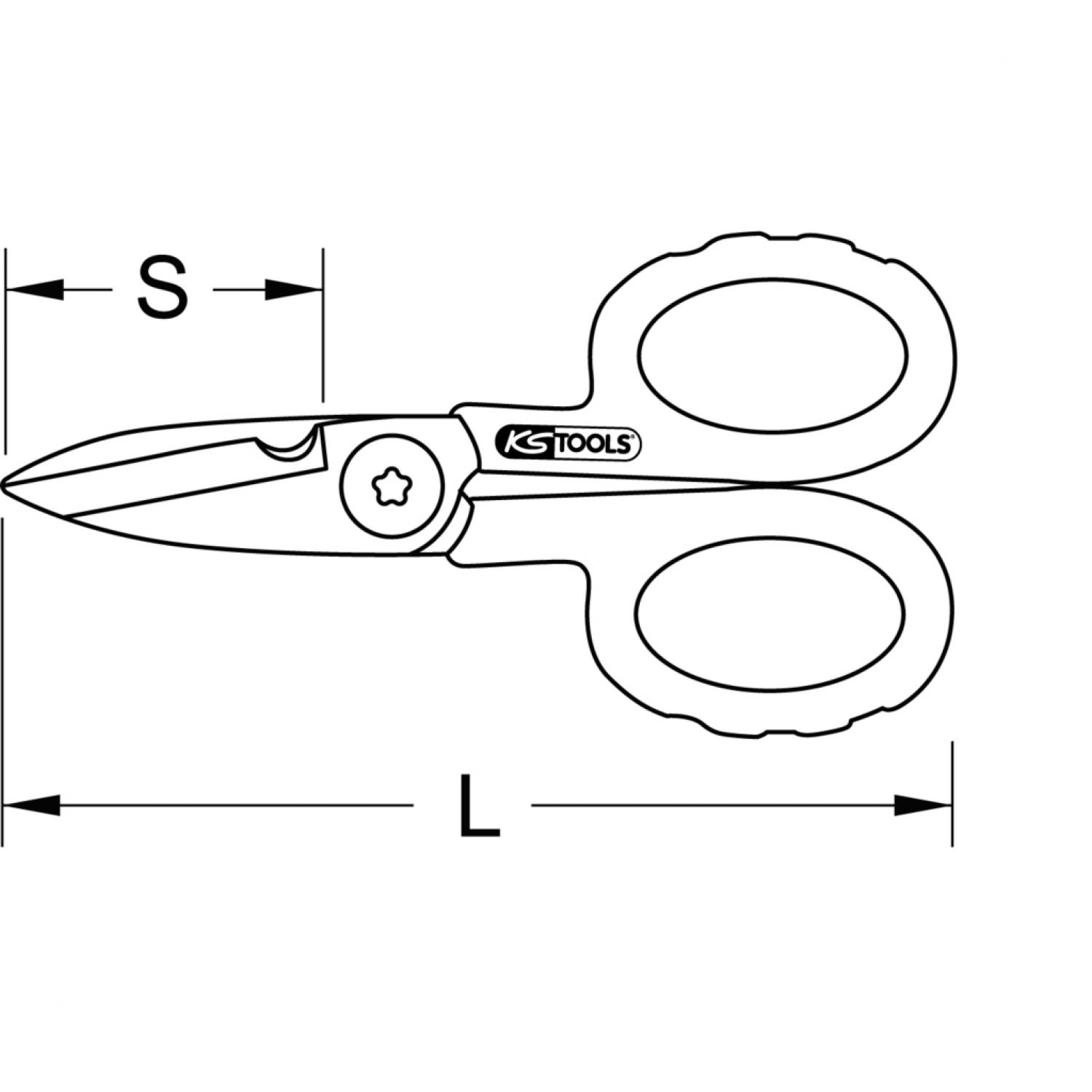 картинка Универсальные ножницы для мастерских, 140 мм, включая поясную сумку от магазина "Элит-инструмент"
