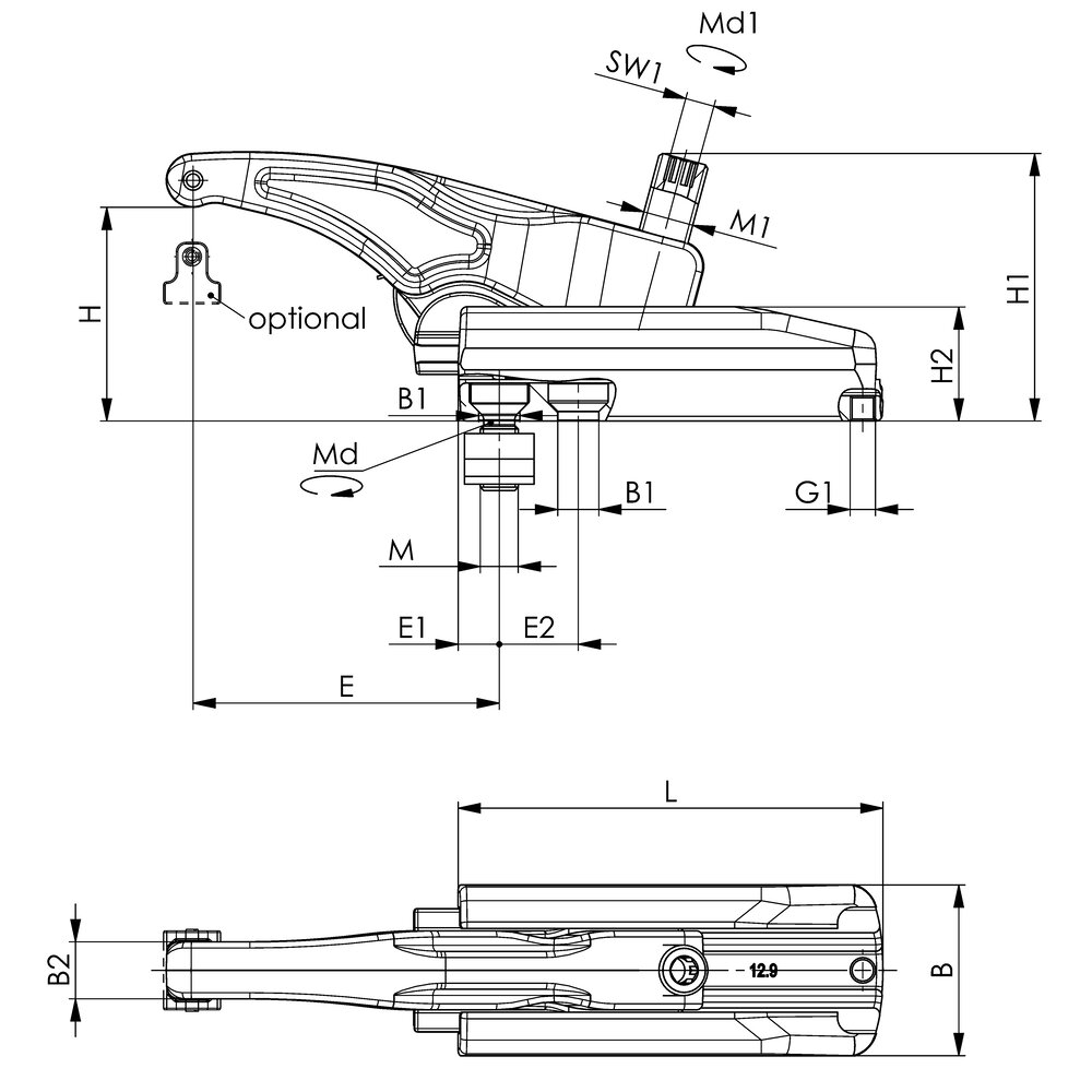картинка Силовой зажим АМF 562184 от магазина "Элит-инструмент"