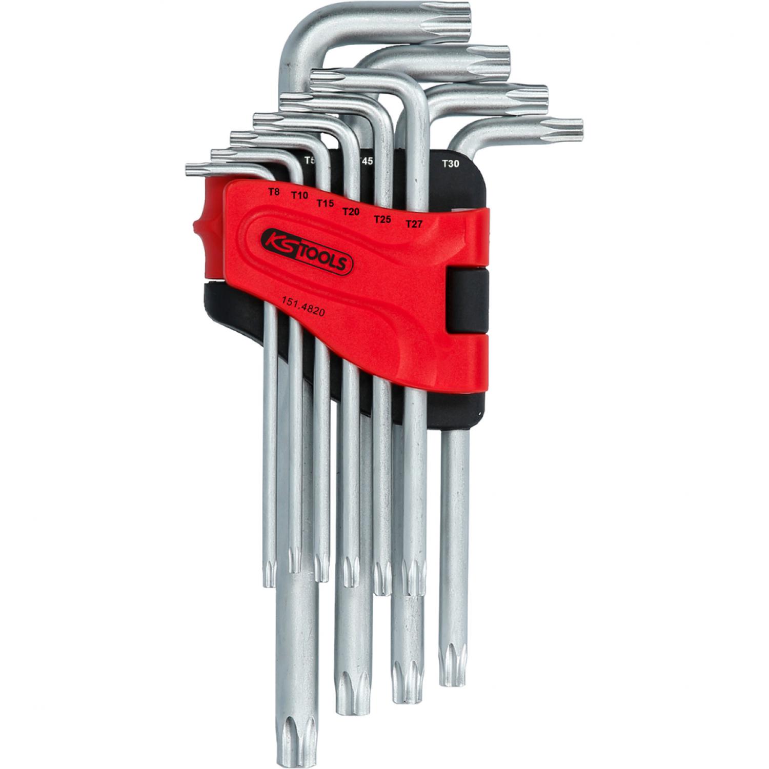 картинка Набор угловых штифтовых гаечных ключей для шлицев Torx с отверстием, длинные, 10 шт, TB8-TB50 от магазина "Элит-инструмент"