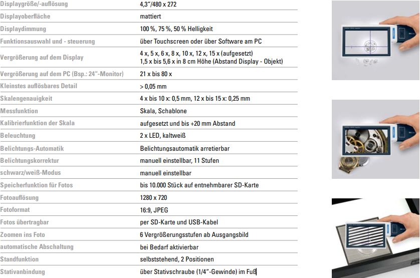картинка Ручная измерительная лупа, цифровая mobilux® DIGITAL Inspection, увеличение. до 15x ESCHENBACH 4544 0010 Fplus от магазина "Элит-инструмент"