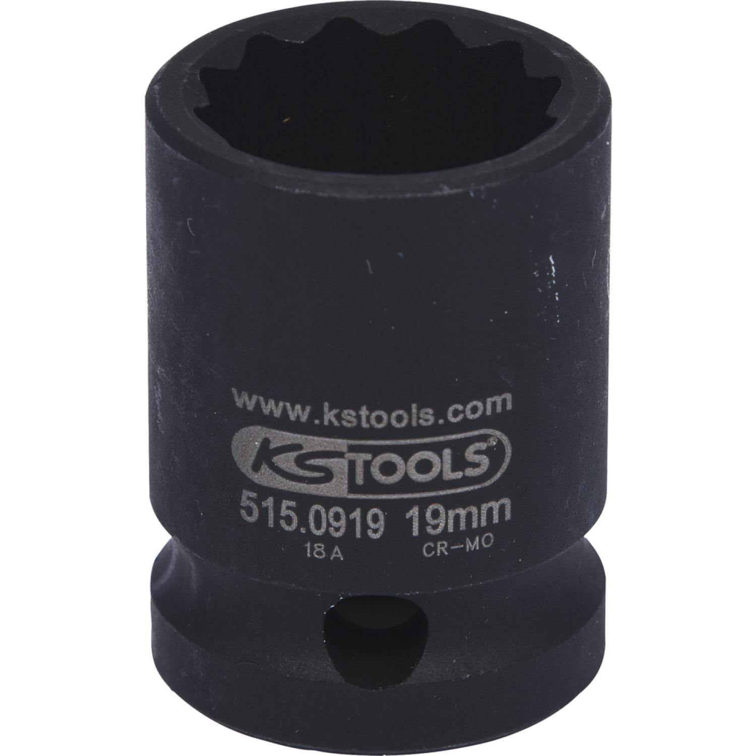 картинка 12-гранная силовая торцовая головка 1/2", короткая, 19 мм от магазина "Элит-инструмент"