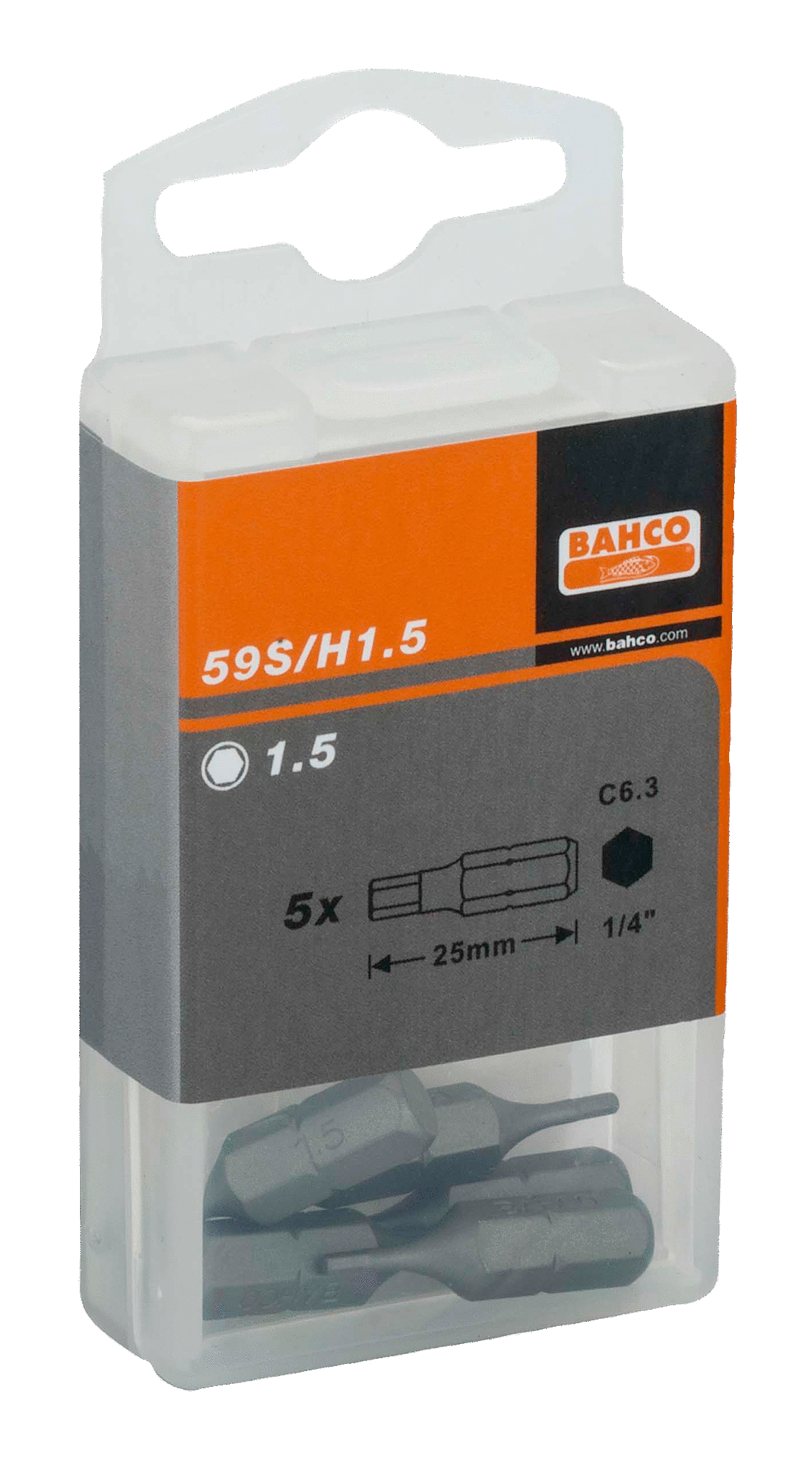 картинка Стандартные биты для отверток под винты с шестигранной головкой, метрические размеры, 25 мм BAHCO 59S/H4 от магазина "Элит-инструмент"