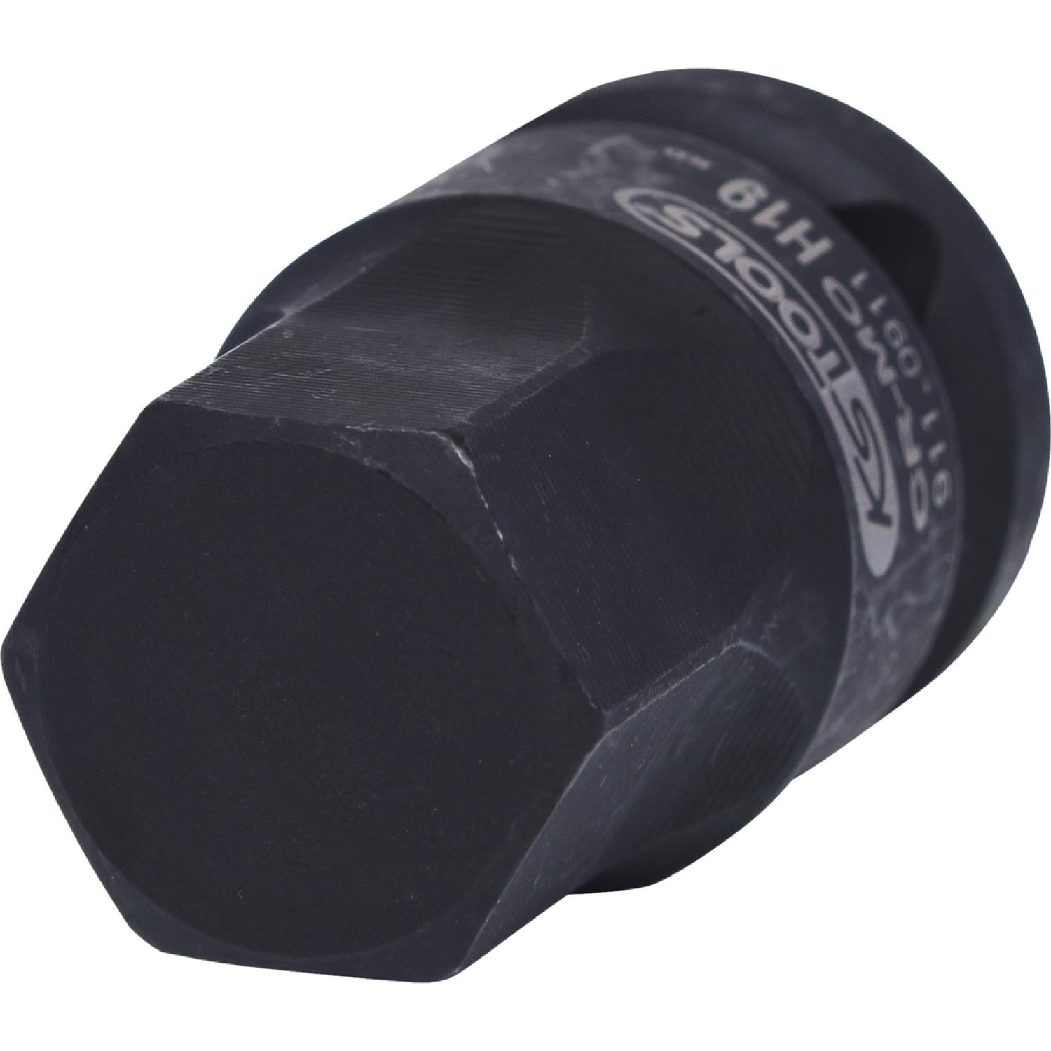 Силовая торцовая головка с битом 1/2" с внутренним шестигранником, короткая, 19 мм