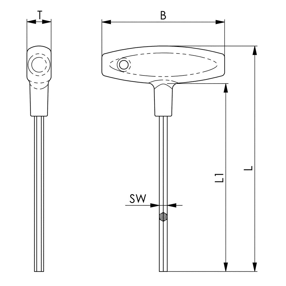 картинка Шестигранные ключи (метрические) с Т-образной рукояткой АМF 568028 от магазина "Элит-инструмент"