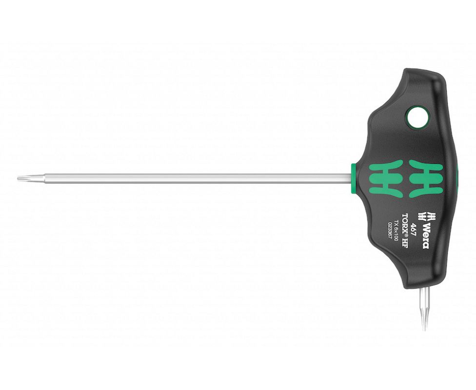 картинка Отвертка Wera TORX 467 HF WE-023372 TX 15 х 100 с поперечной ручкой с фиксирующей функцией от магазина "Элит-инструмент"