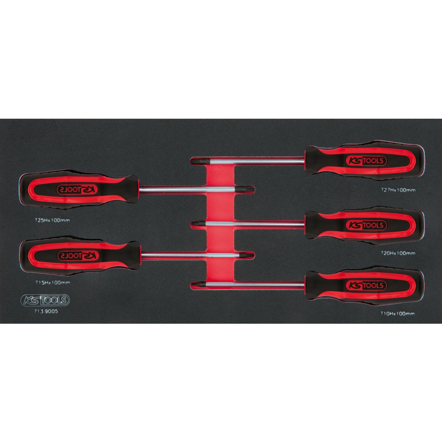 Комплект отверток ERGOTORQUEplus SCS, Torx, с отверстием, 5 шт, во вкладке на 1/3 инструментального ящика
