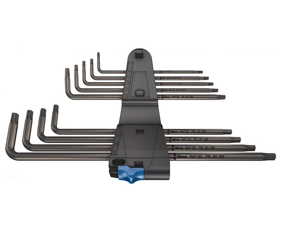 картинка Набор Г-образных ключей удлиненных с фиксирующей функцией Wera 967/9 TX XL HF 1 BlackLaser WE-024450 от магазина "Элит-инструмент"