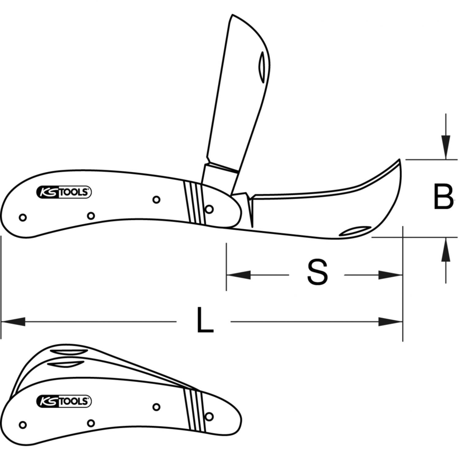 картинка Складной нож для электриков, 1 серповидное и 1 прямое лезвие от магазина "Элит-инструмент"