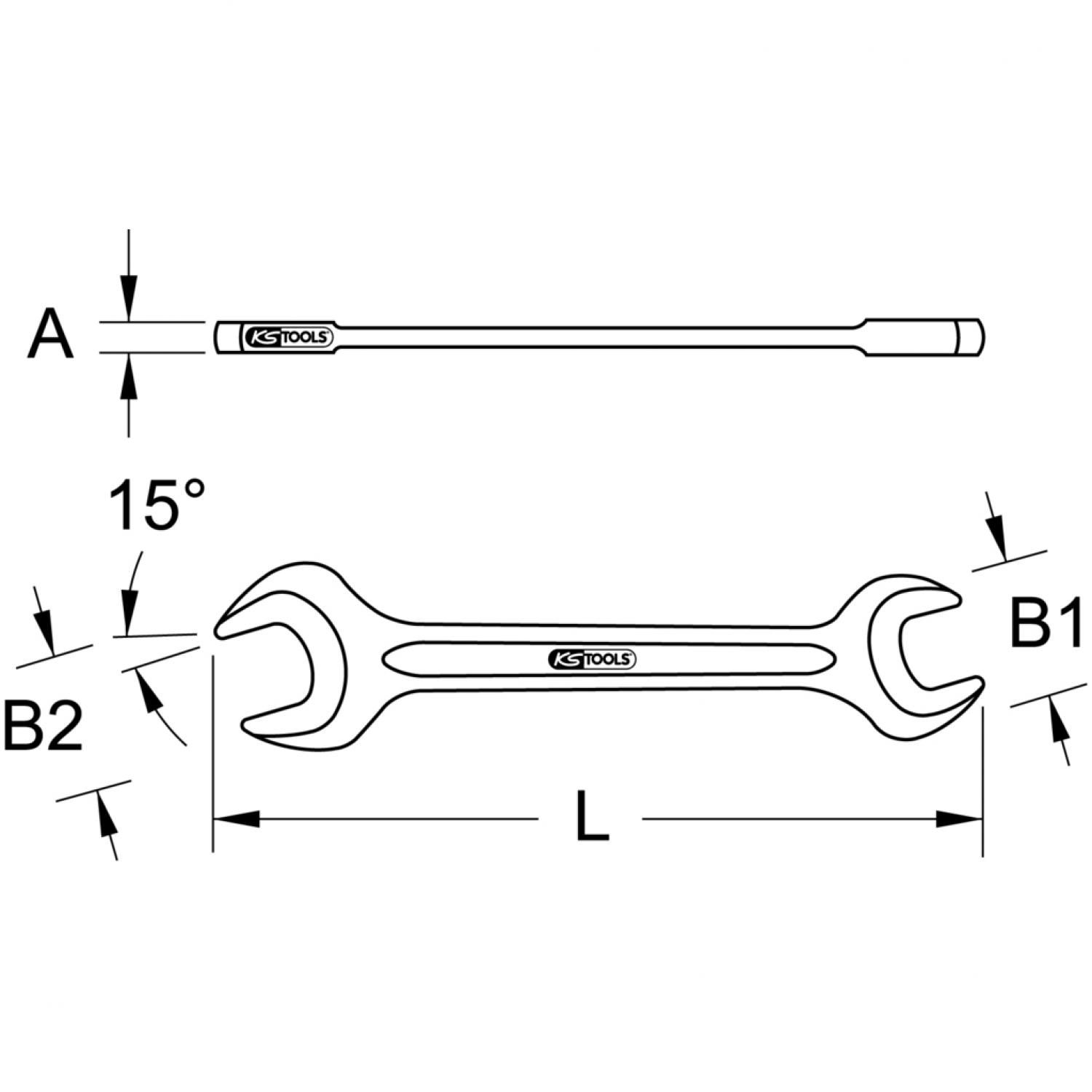 картинка Двусторонний силовой ключ, 17x22 мм от магазина "Элит-инструмент"