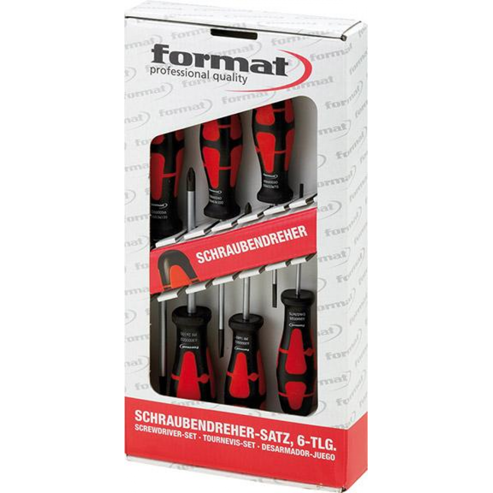 картинка Набор отверток 6-гранных шлицевых/PH 6 предметов FORMAT 6354 0031 Fplus от магазина "Элит-инструмент"