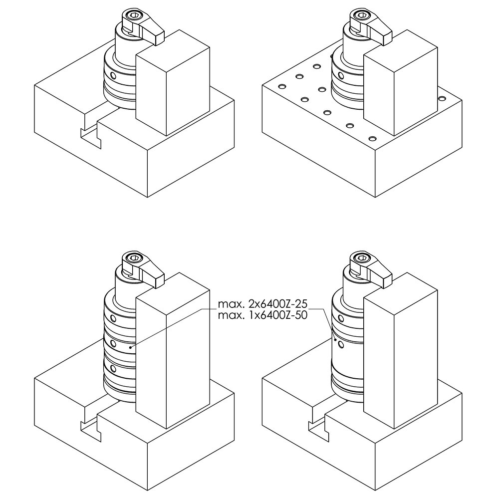 картинка Поворотный зажим, механический, модульный АМF 572516 от магазина "Элит-инструмент"