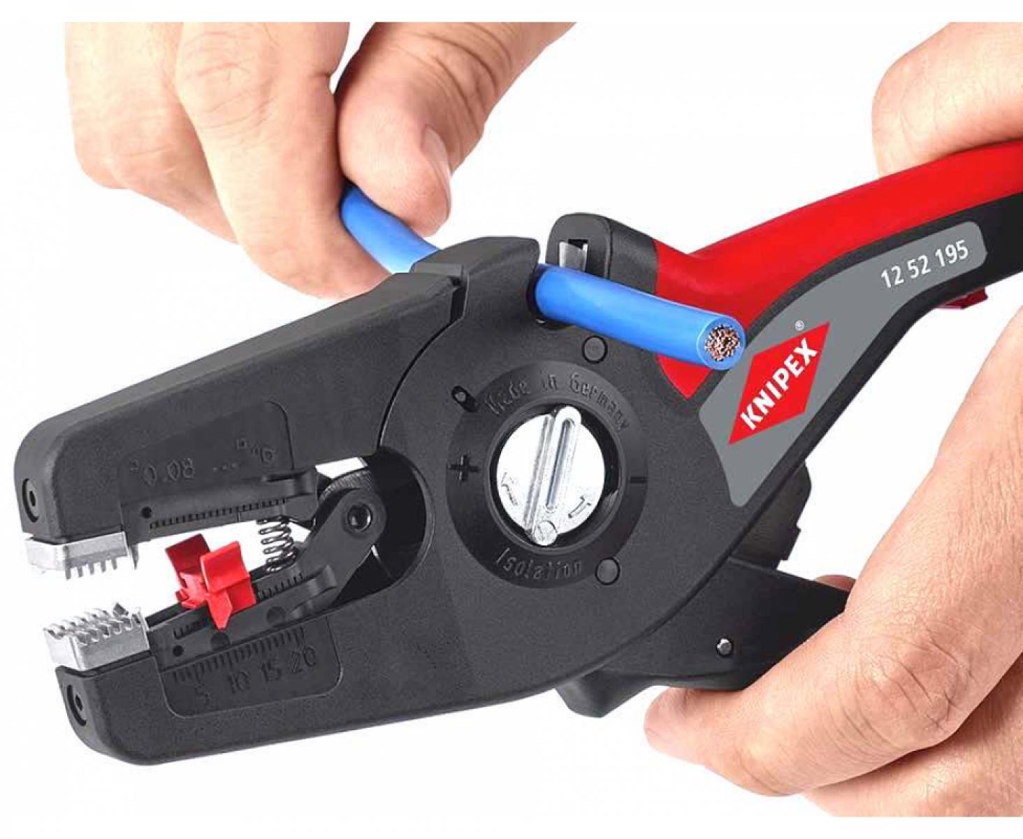 картинка Автоматический стриппер PreciStrip16 с параболическими ножами Knipex KN-1252195 от магазина "Элит-инструмент"