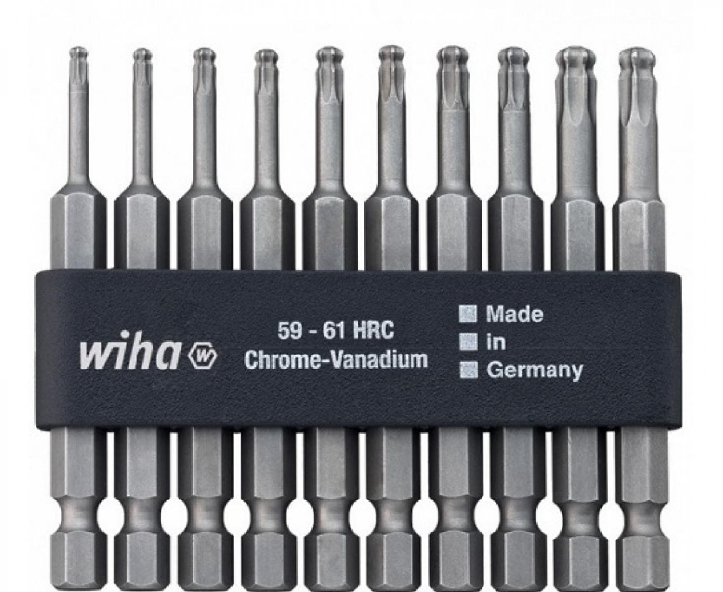 Набор бит со сферической головкой TORX Wiha Professional 7045BE 9570 32804 T10-T30, 70 мм 10 шт.