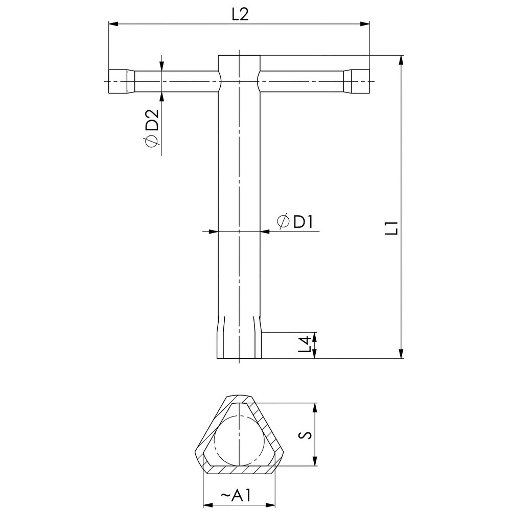 картинка Гаечный ключ с треугольным гнездом АМF 44412 от магазина "Элит-инструмент"