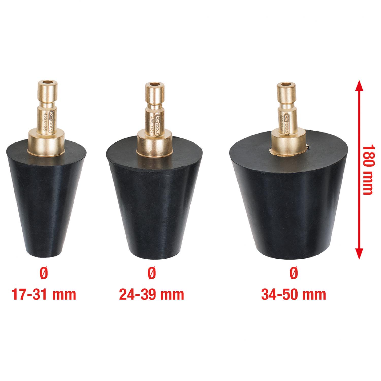Комплект конусных контрольных адаптеров для системы охлаждения, 3 шт, 17,0 - 50,0 мм