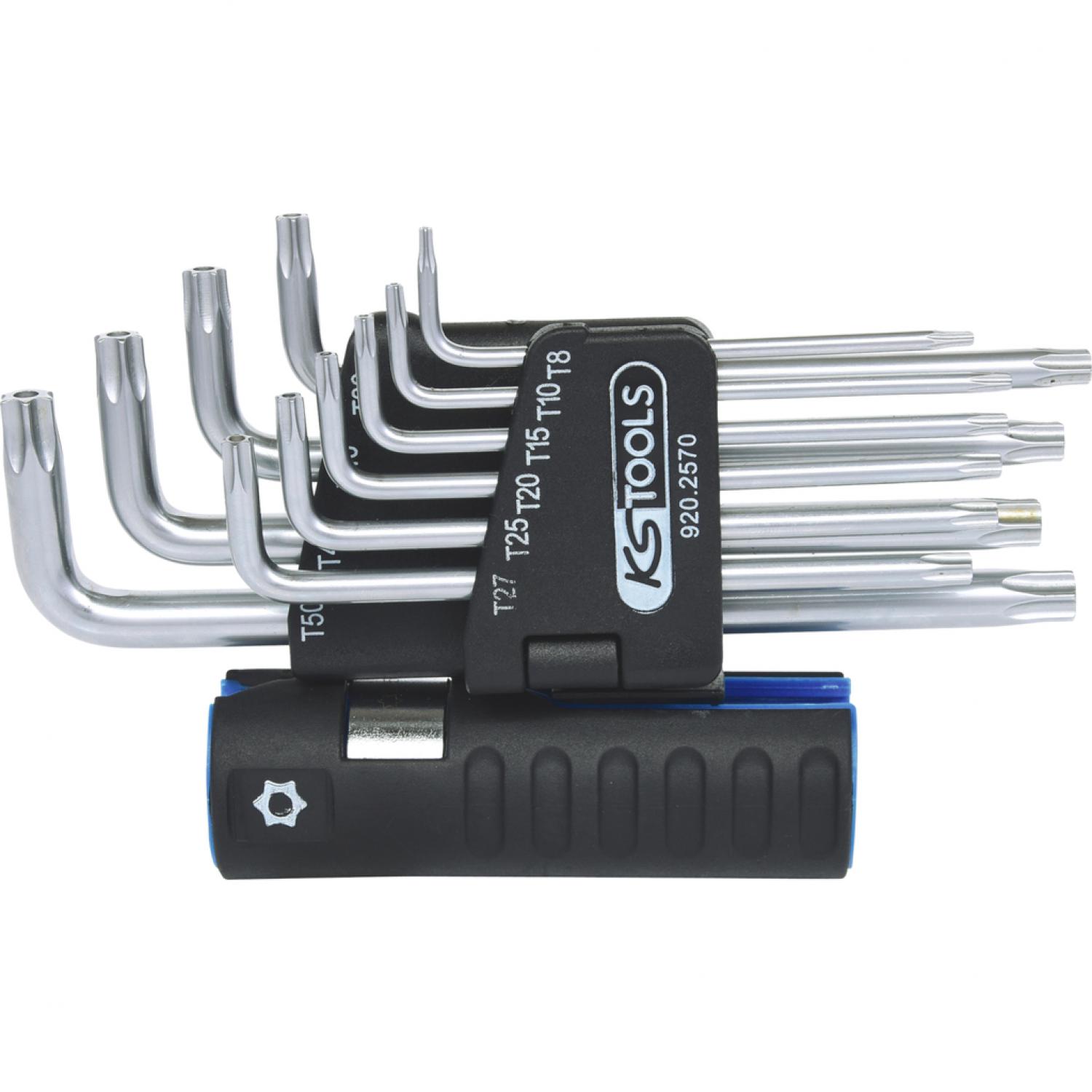 Комплект угловых штифтовых ключей с профилем Torx и отверстием 3 в 1, 10 шт, длинных