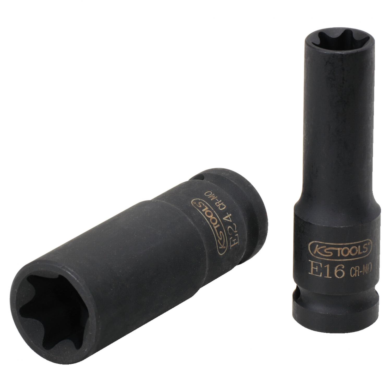 Силовая торцовая головка с внешним профилем Torx 1/2'', длинная, E16