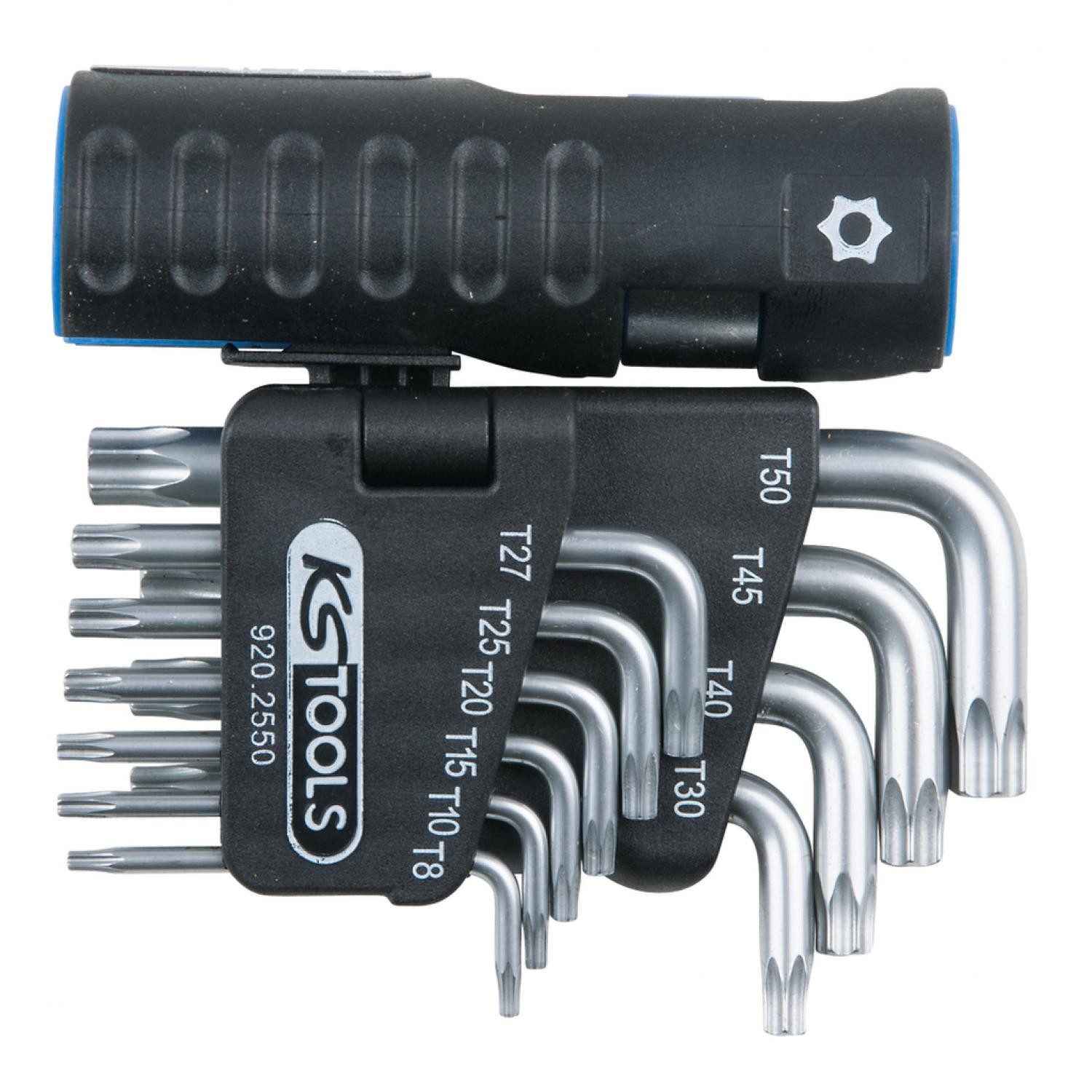 Комплект угловых штифтовых ключей с профилем Torx и отверстием 3 в 1, 10 шт, коротких