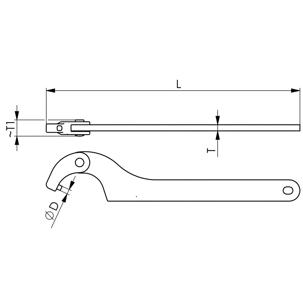 картинка Гаечный ключ с шарнирным крючком и штифтом, монтажное исполнение АМF 51870 от магазина "Элит-инструмент"
