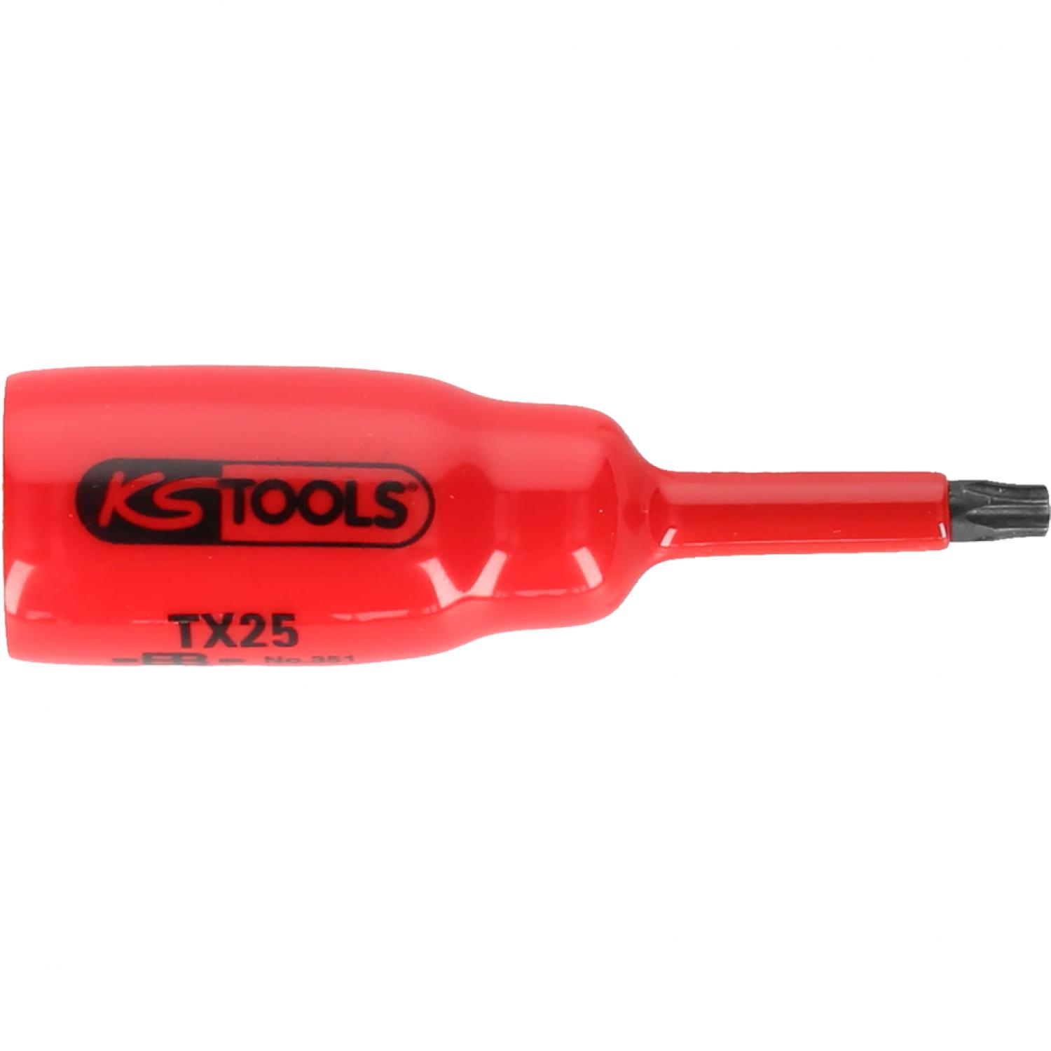 Торцевая головка изолированная 3/8" с битой для  шлицев типа Torx, короткая, Т25