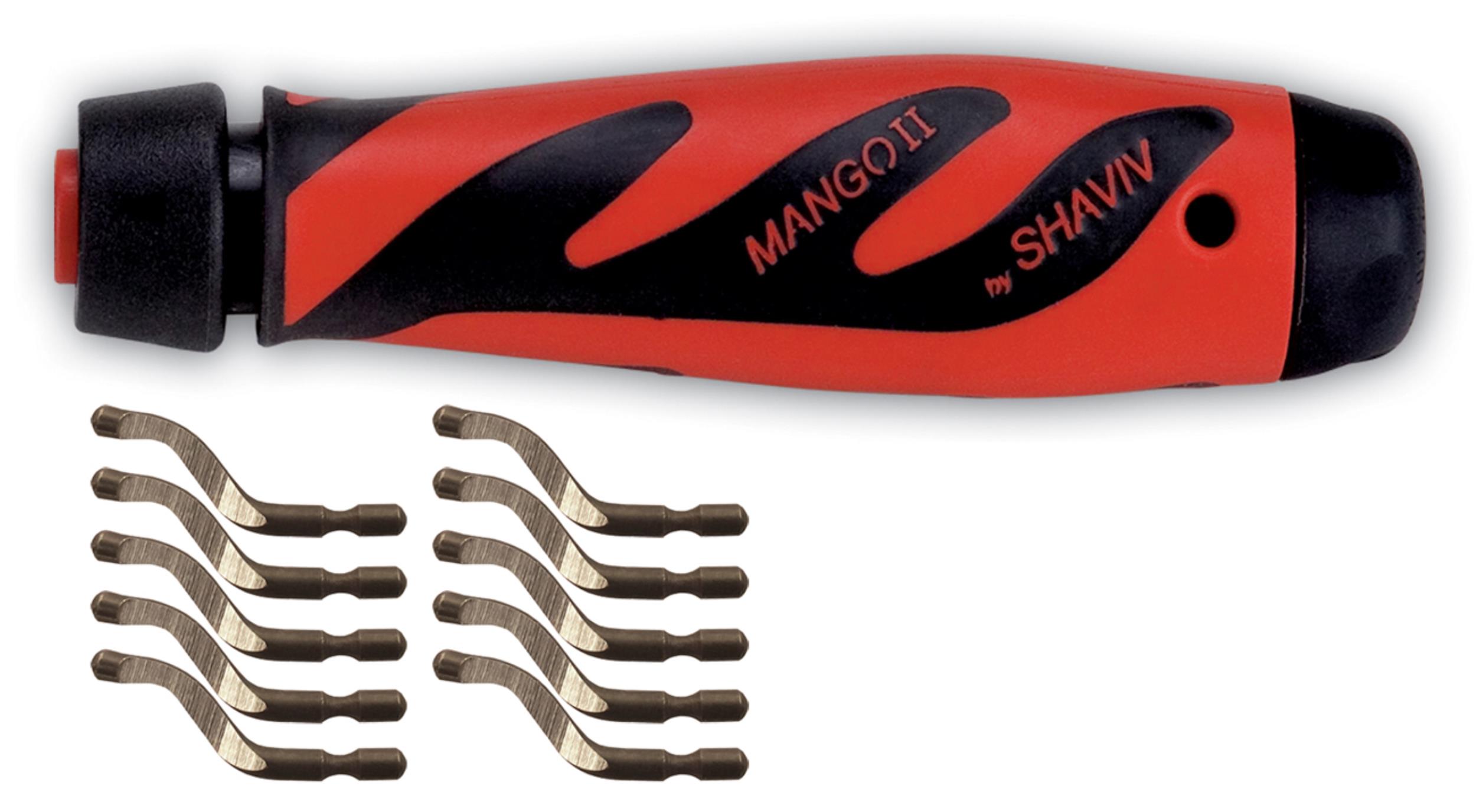 картинка Комплект для удаления заусенцев Mango II Bonus Pack 155-00177 10 лезвий B10 SHAVIV 29 от магазина "Элит-инструмент"