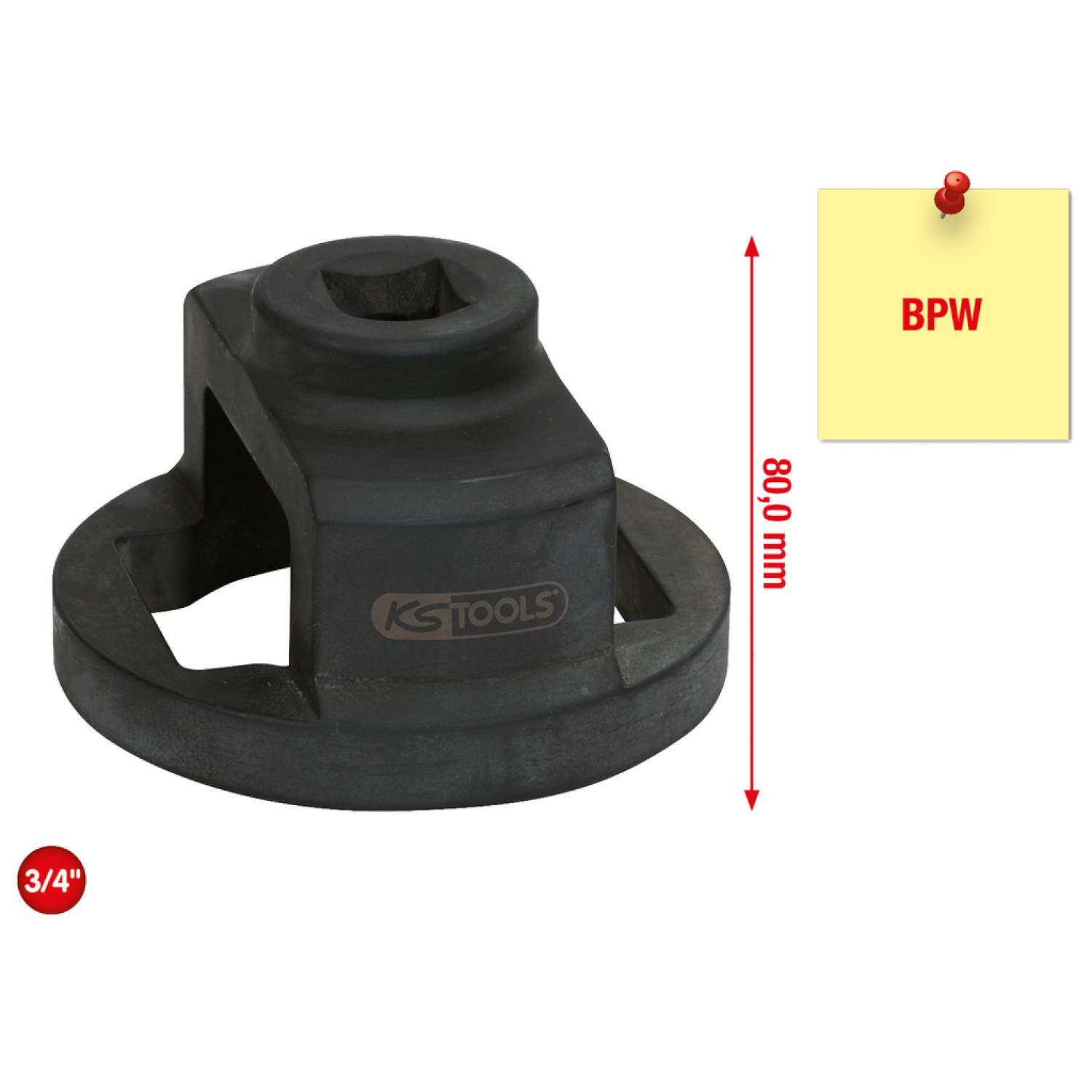 Торцовая головка для гаек оси BPW 3/4", 80 мм