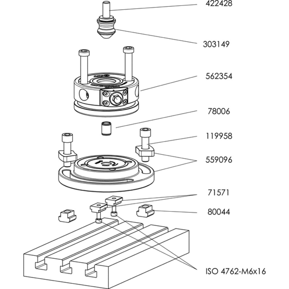 картинка Базовый элемент круглой формы для пластины с Т-образным пазом АМF 559096 от магазина "Элит-инструмент"