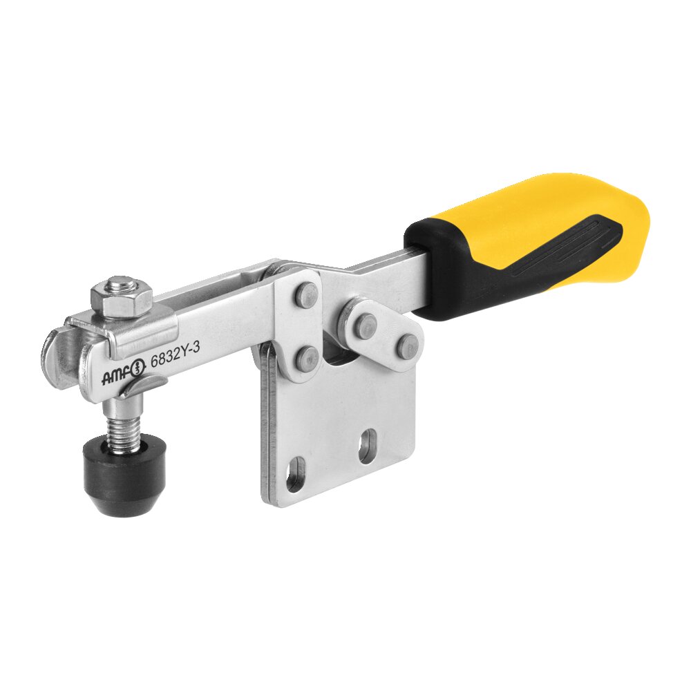 Горизонтальный шарнирный зажим с желтой ручкой АМF 557099