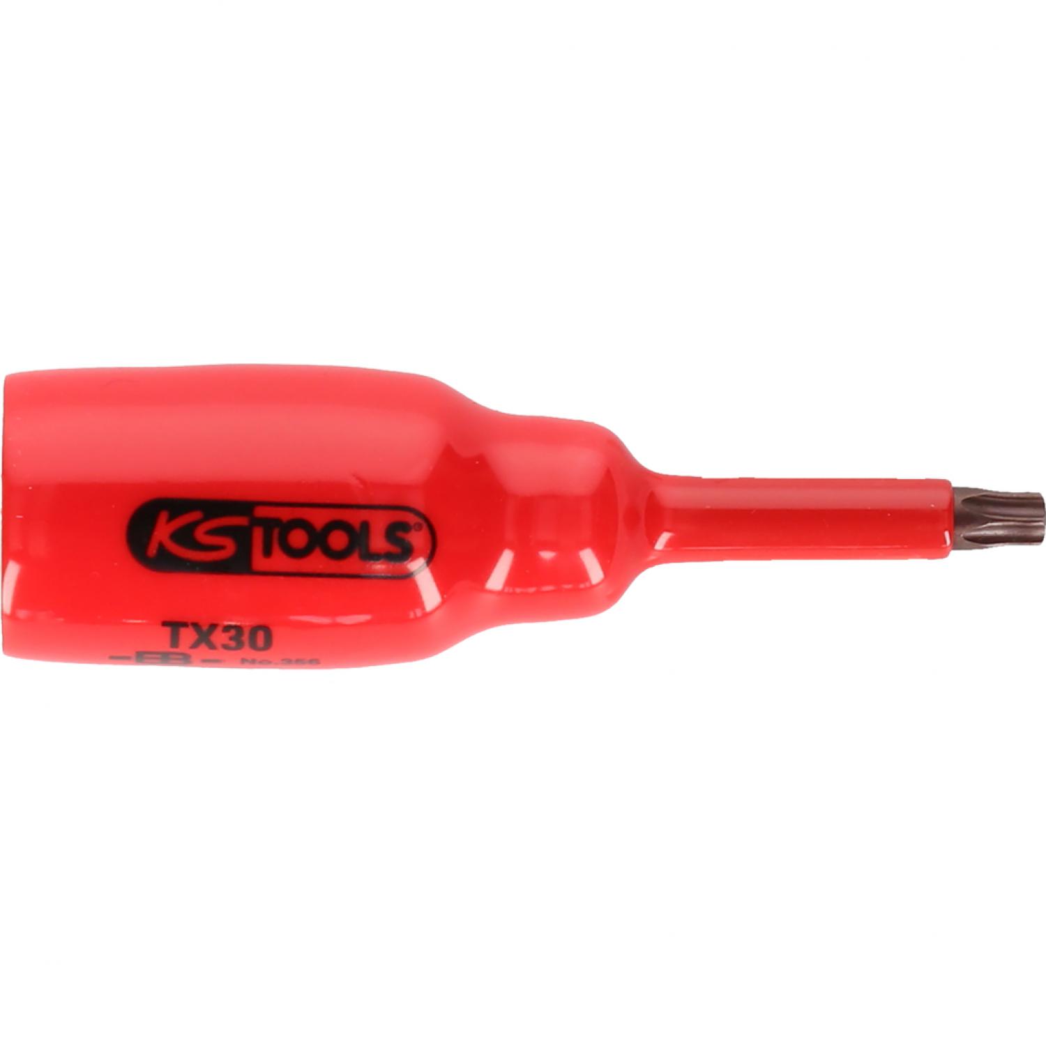 Торцевая головка изолированная 1/2" с битой для  шлицев типа Torx, короткая, Т30