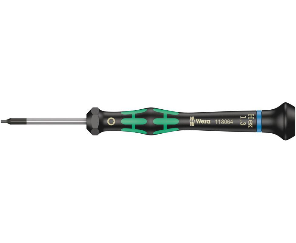 картинка Отвертка HEX Wera Kraftform Micro для электронщика 2054 WE-118064 1.3 х 60 с шестигранной головкой от магазина "Элит-инструмент"