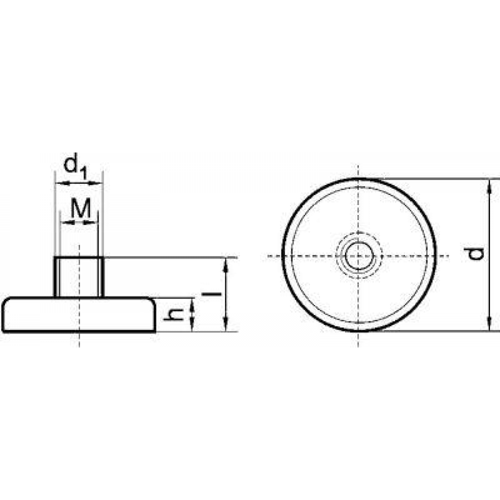 картинка Магнит-захват плоский с резьбой 20х13мм FORMAT 3975 0020 Fplus от магазина "Элит-инструмент"