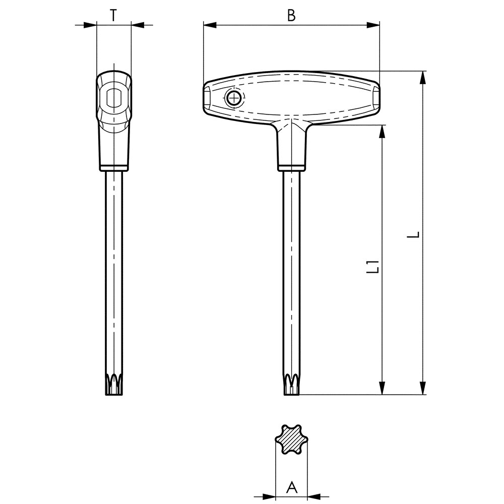 картинка Ключ TORX с Т-образной рукояткой АМF 45948 от магазина "Элит-инструмент"