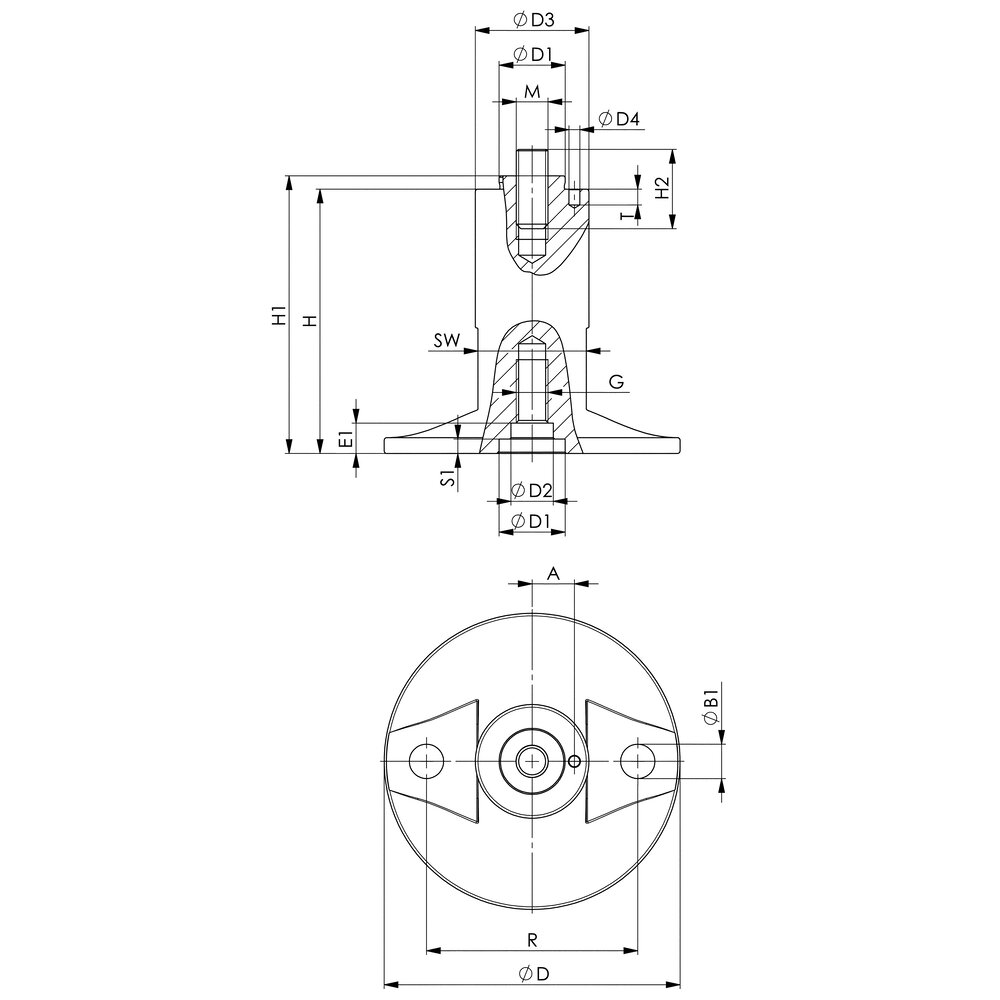 картинка Опорный элемент, регулируемый ± 5 мм АМF 532374 от магазина "Элит-инструмент"