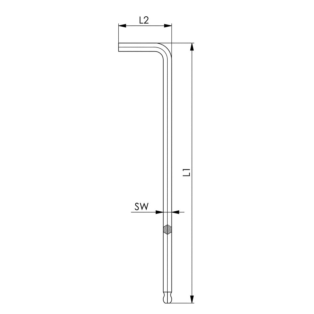 картинка Шестигранный ключ с шариковым наконечником (мм), удлиненная версия АМF 47225 от магазина "Элит-инструмент"