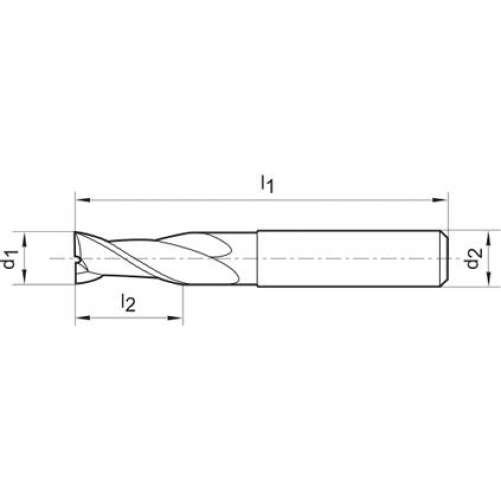 картинка Концевая фреза длинная DIN6527VHM хвостовик Z2 HA 5 мм FORMAT 2327 0500 Fplus от магазина "Элит-инструмент"