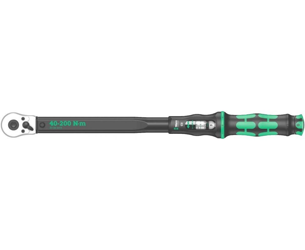 картинка Динамометрический ключ Wera Click-Torque C 3 40-200 Nm с трещоткой с реверсом WE-075622 от магазина "Элит-инструмент"